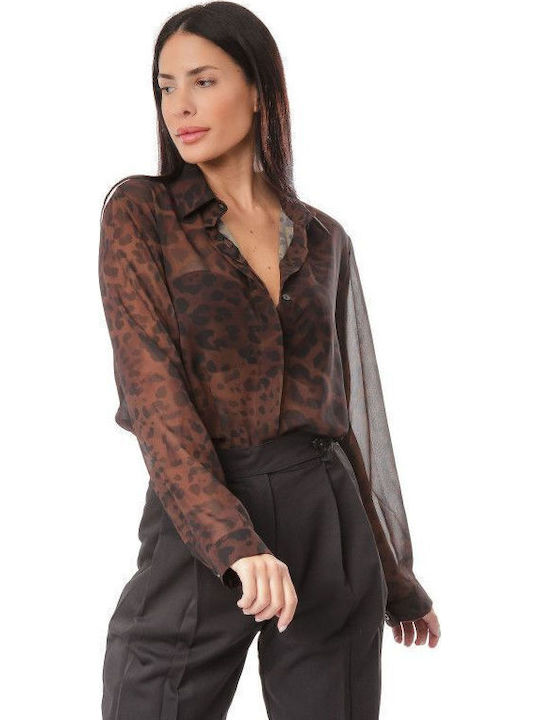 Brown Animal Print Shirt
