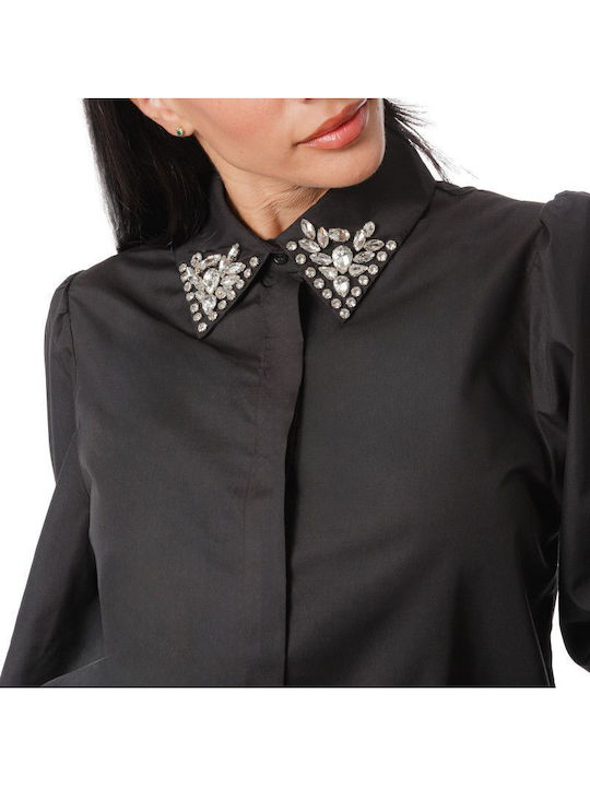 Black Shirt with Decorative Stones