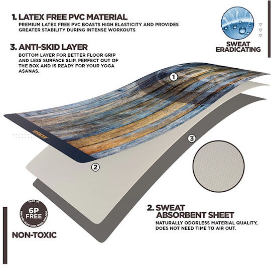 Rdx Pvc Yoga Mat Timber Blend D5