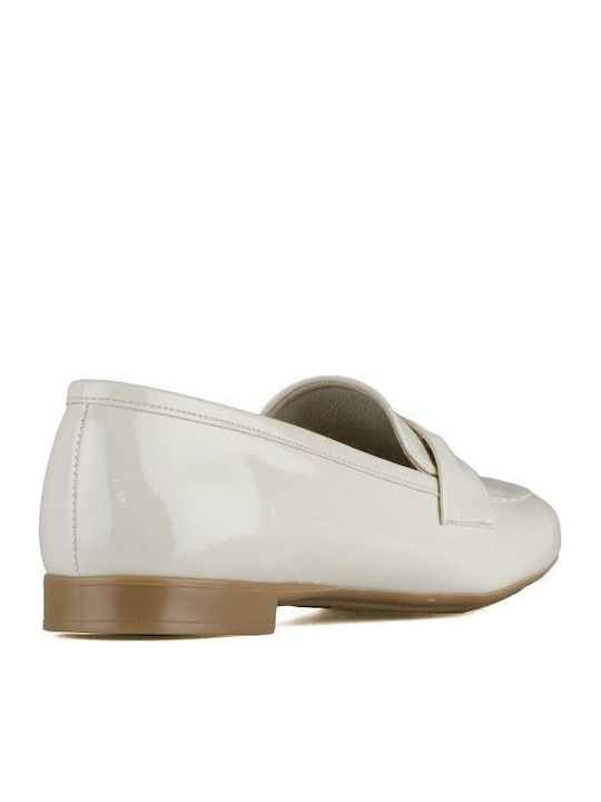 Mocasini din piele lăcuită cu design de gheață