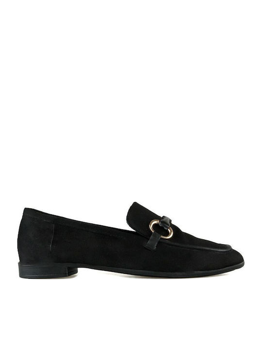 Schwarze Wildleder-Loafer Dekorativ