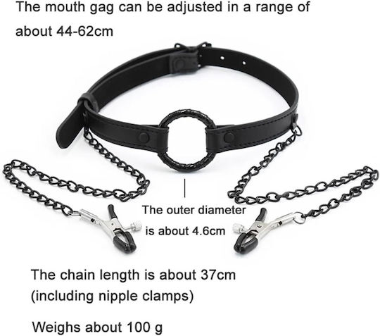 Smd Good Hoe Mouth Gag Nipple Clamps BDSM Set Leather Muzzle Nipple Clamps