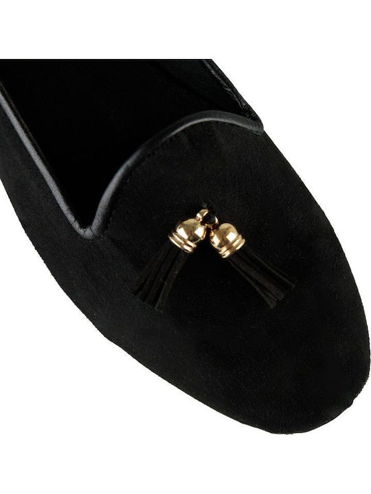 Schwarze Wildleder-Loafer Dekorativ
