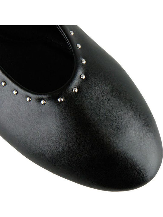 Schwarze Mary Jane Riemchen-Ballerina
