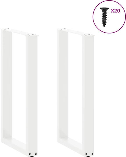 Vidaxl Couchtischbeine U-Form 2 Stk. Weiß 40 x 90-91 cm Weiß