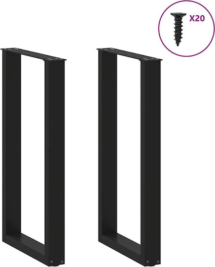 Vidaxl Couchtischbeine U-Form 2 Stk. Schwarz 40 x 90-91 cm Schwarz