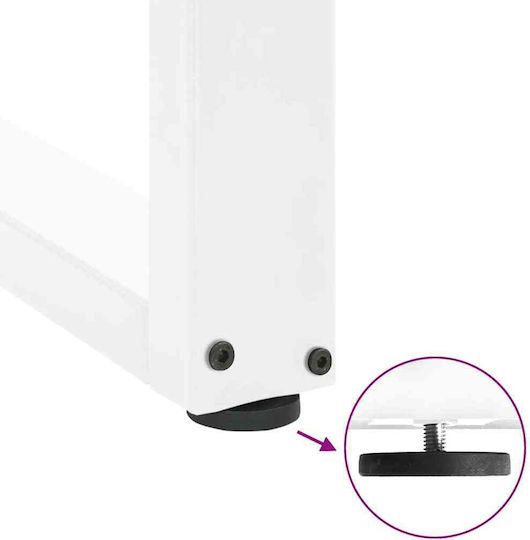 Vidaxl Coffee Table Legs U-Shaped 2 Pcs White 50x 100-101 Cm White