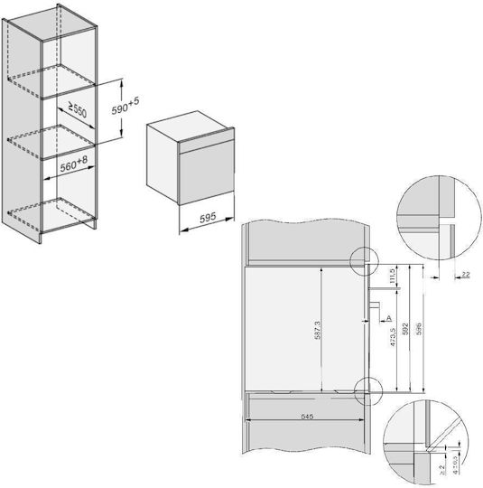 Miele Cuptor Deasupra Blatului 67lt L56.8cm.
