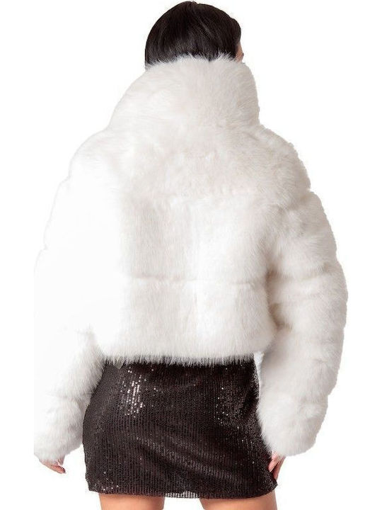 Дамска кожухарка White fur-23-0245 (wht)