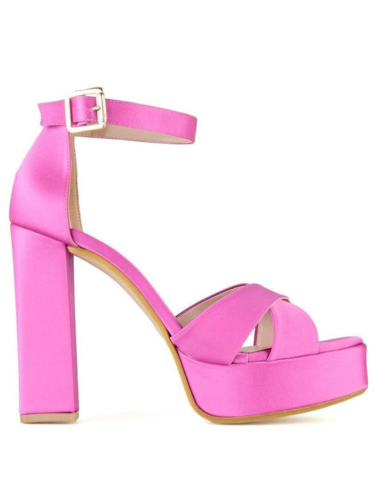 Silia D Platform Fabric Women's Sandals Fuchsia