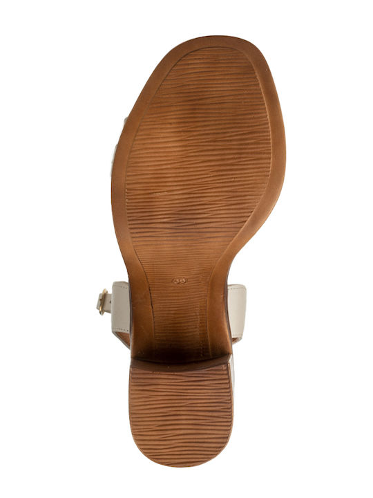 Leder Sandalen Beige