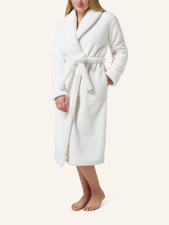 Hunkemöller Winter Women's Fleece Robe snow white