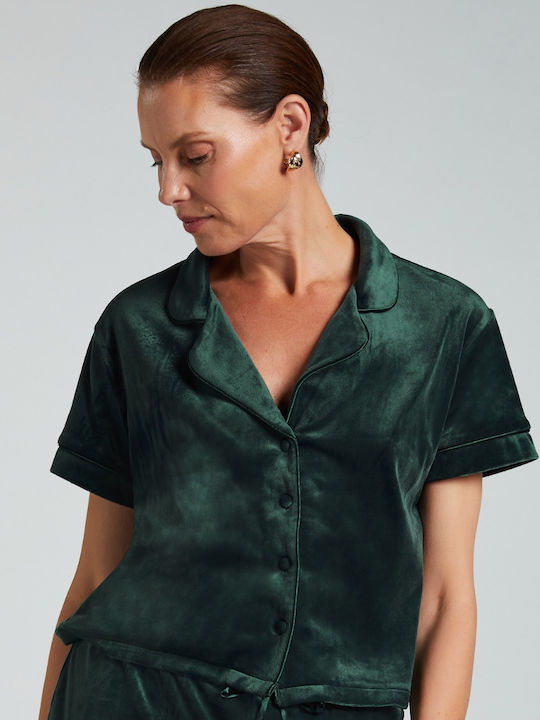 Hunkemöller Winter Women's Velvet Pyjama Top Ponderosa Pine