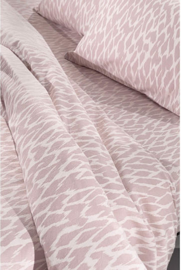 Guy Laroche Magma Baumwolle Bettbezug Set 225x245cm Übergröße mit 2 Kissenbezügen Dusty Pink