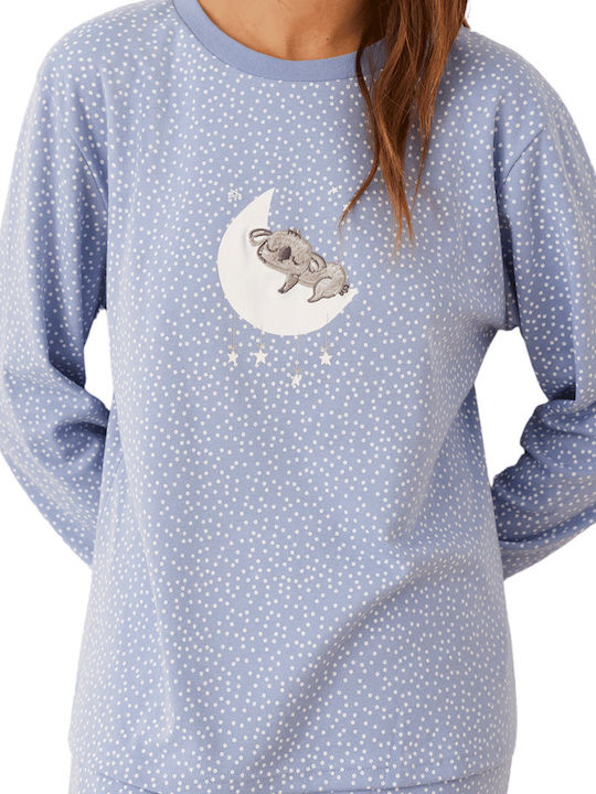 Promise Winter Women's Pyjama Set Sky Blue