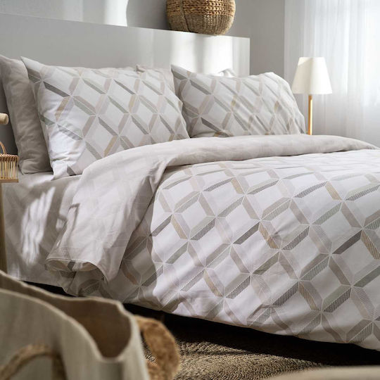 Vesta Home Куин сайз 230x240 Rombi Бял