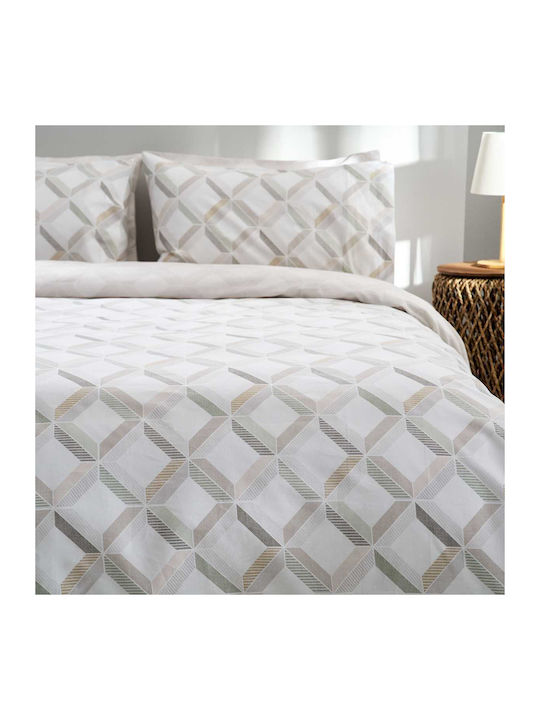 Vesta Home Bettbezug Baumwolle Übergröße 230x240 Rombi Weiß
