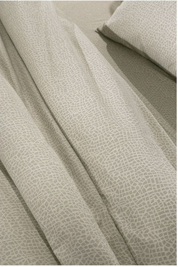 Guy Laroche Mira Baumwolle Bettbezug Set 225x245cm Übergröße mit 2 Kissenbezügen Cement