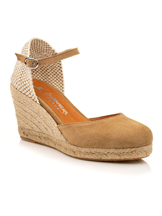 Boxer Women's Leather Platform Espadrilles Brown