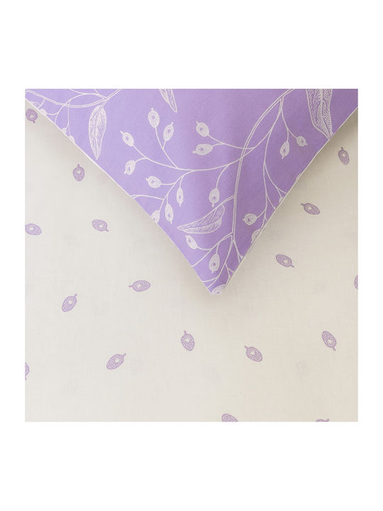 Kocoon Duvet Cover Set Cotton Single with Pillowcase 165x245 Denise 34401 Lilac