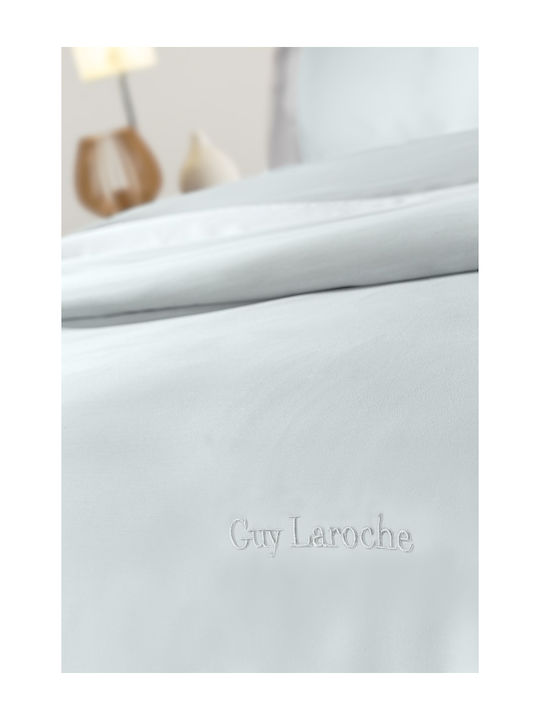 Guy Laroche Duvet Cover Set Cotton Satin Queen with 2 Pillowcases 245x255 Silky Moonlight