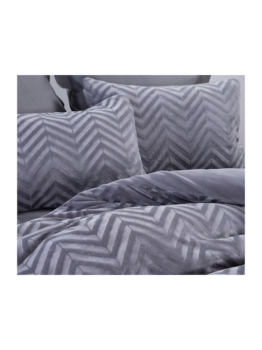 Nef-Nef Homeware Duvet Cover Set Single with Pillowcase 160x220 Carmen Grey