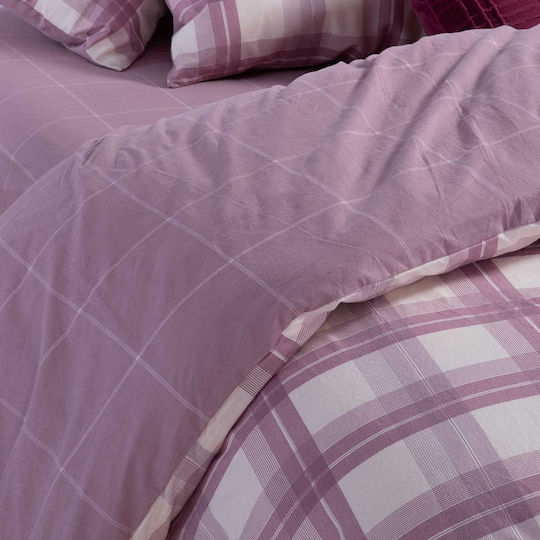 Nef-Nef Homeware Σετ Παπλωματοθήκη Βαμβακερή Υπέρδιπλη με 2 Μαξιλαροθήκες 240x230cm Charlie Rose