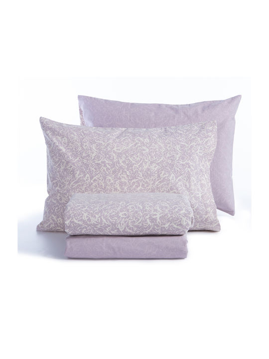 Nef-Nef Homeware Duvet Cover Set Cotton Single with Pillowcase 160x230 Sorial Mauve