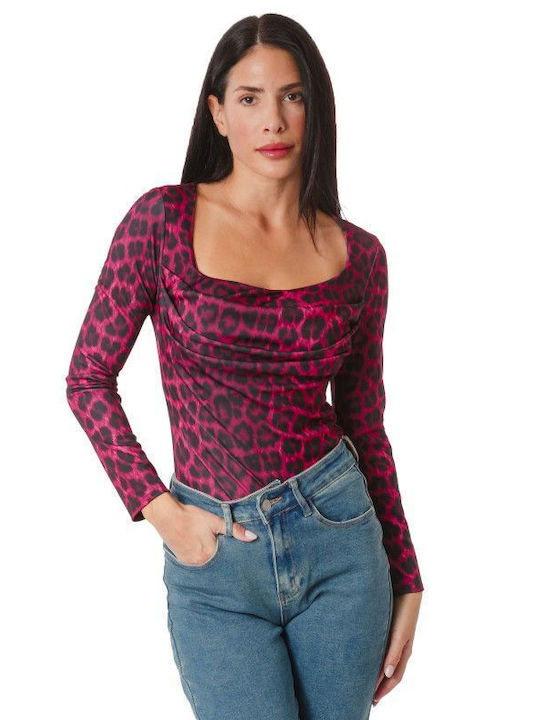 Silia D Long Sleeve Bodysuit fuchsia