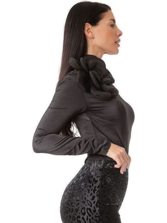 One Shoulder Bodysuit Black