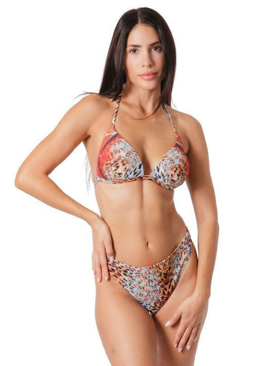 Silia D Bikini Set Top & Slip Bottom Colorful Animal Print