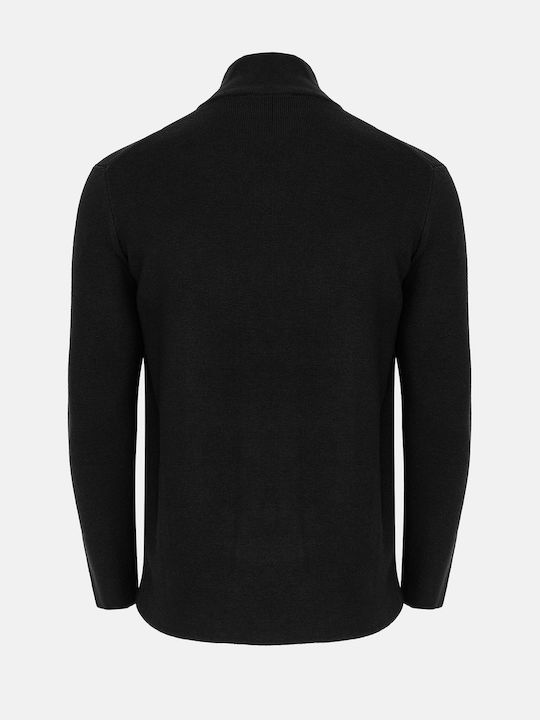 Hamaki-Ho Men's Knitted Cardigan with Buttons Black