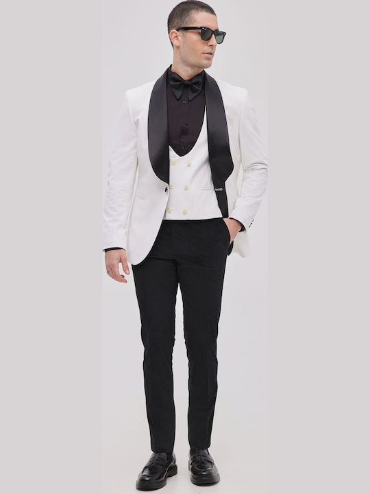 Men's Vest Slim Fit White