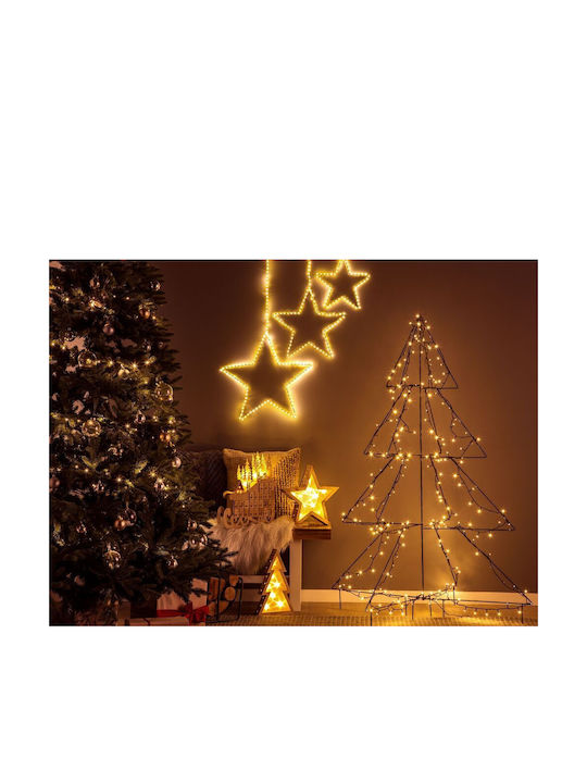 Beliani Lumarko Set 3 Silver Led Star Hanging Decorations Kunnari