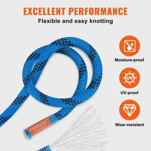 Vevor DSJLSLSXWS20TCLGSV0 Static Climbing Rope with Length 60.9m Blue