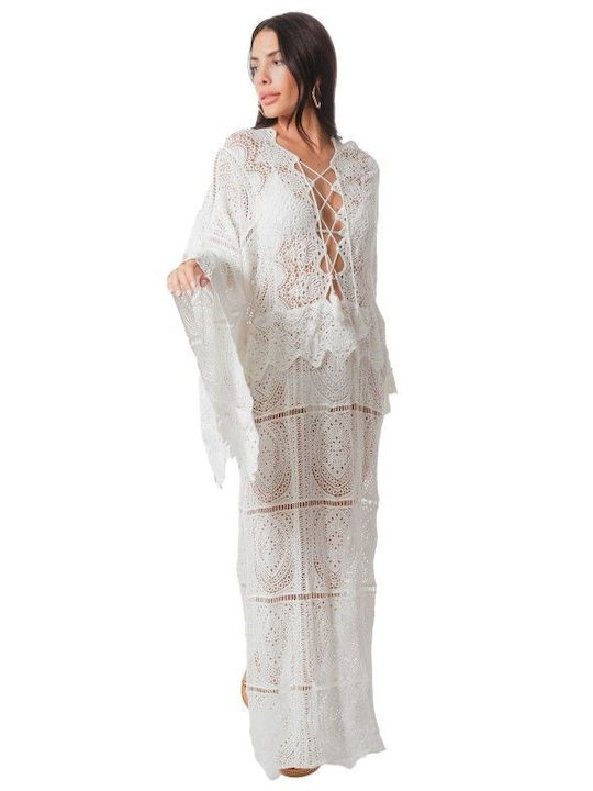 Silia D Women's Caftan Beachwear White