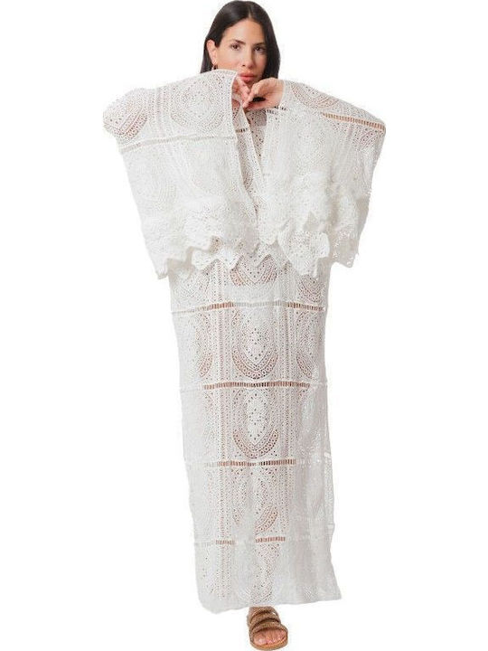 Silia D Women's Caftan Beachwear White