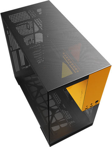 Geometric Future Model 5 Gaming Midi Tower Computer Case with Side Window Yellow