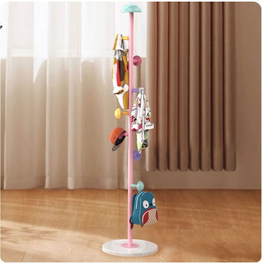 Bunter Pilz Kinder-Garderobenständer 30x170cm Vc2820 Rosa