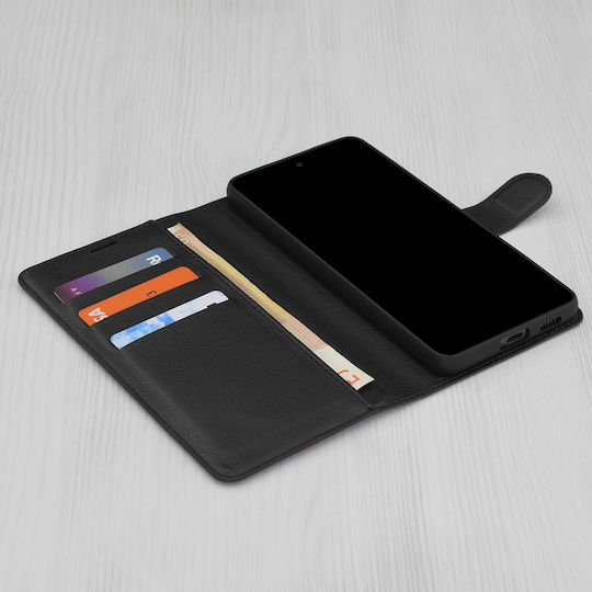 Techsuit Folio Back Cover Leather Black (Google Pixel 9a - Techsuit)