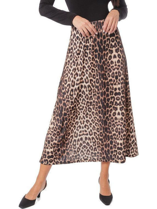 Midi Φούστα Λεοπάρ Animal Print