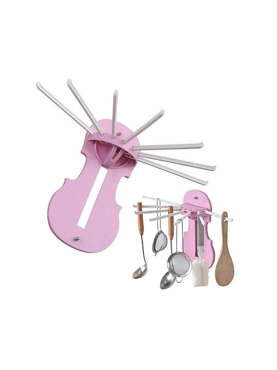 Multifunctional Storage Unit Zola Towels Kitchen Utensils Foldable Plastic 7 Arms Pink