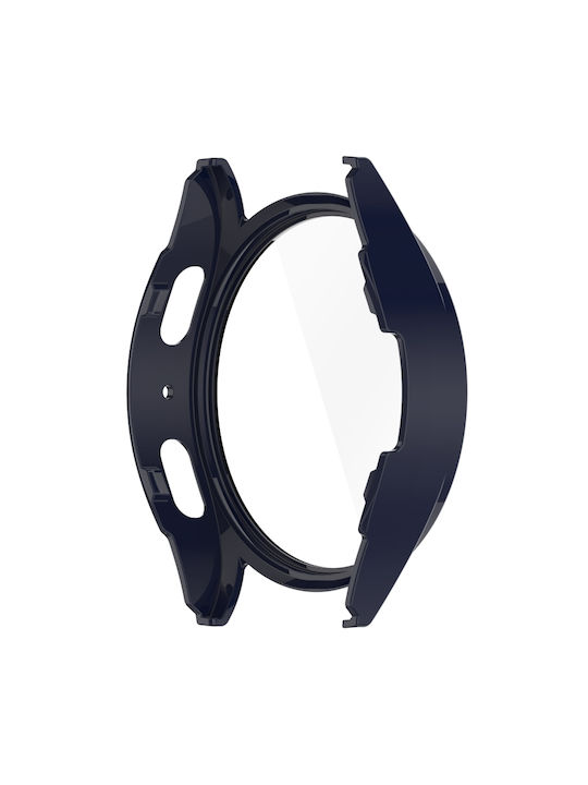 Samsung Galaxy Watch 7 40mm Pc+tempered Film Ενσωματωμένη Αδιάβροχη Προστατευτική Θήκη Ρολογιού Σκούρο Μπλε