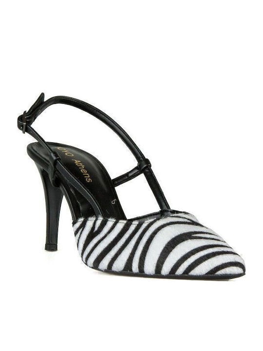 Γόβες με Λουράκι Animal Print Μαύρες