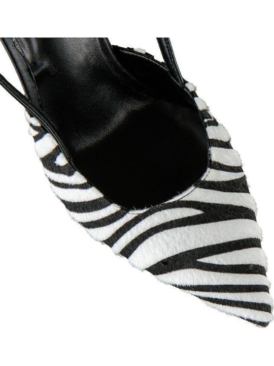 Γόβες με Λουράκι Animal Print Μαύρες