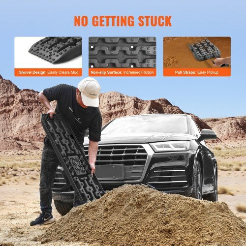 Set of 2 Vevor Traction Mats for Mud, Snow, Sand with Storage Bag Black Qctkbzbs2jzzyhdqzv0