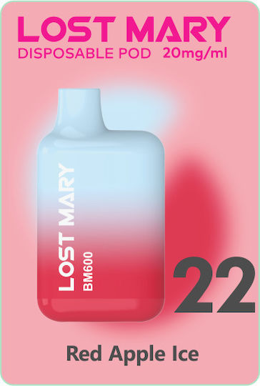 Lost Mary Einweg-E-Zigarette 600 Einweg-E-Zigaretten Rot Apple Ice 2ml 20mg