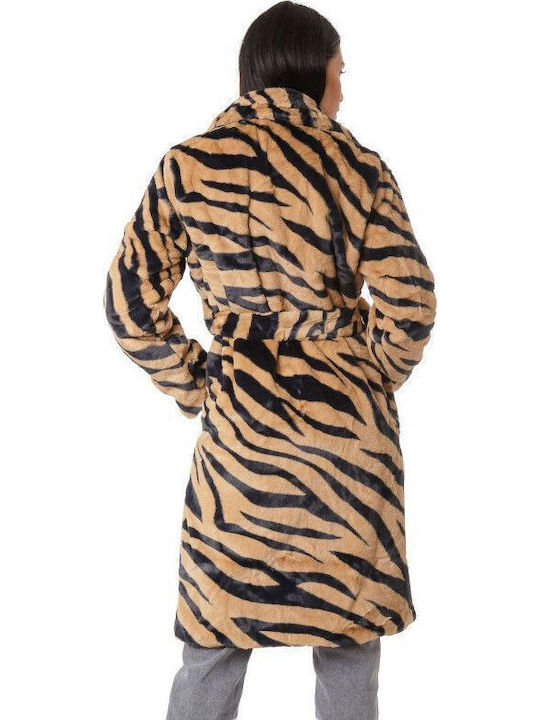 Women's Long Fur Animal Print