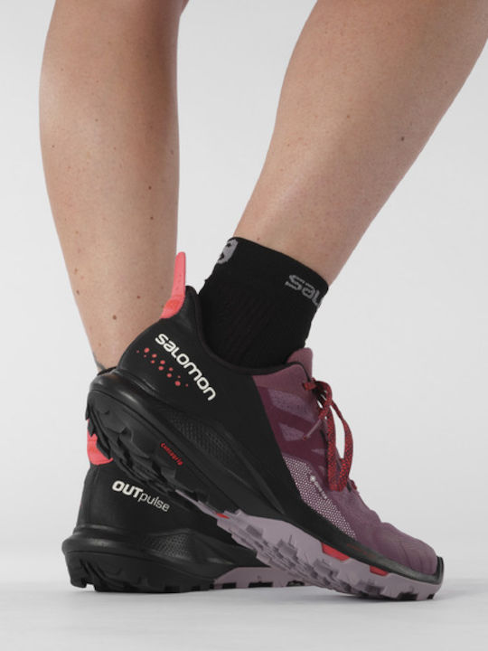 Salomon Outpulse GTX Γυναικεία Ορειβατικά Gore-Tex Tulipwood / Black / Poppy Red