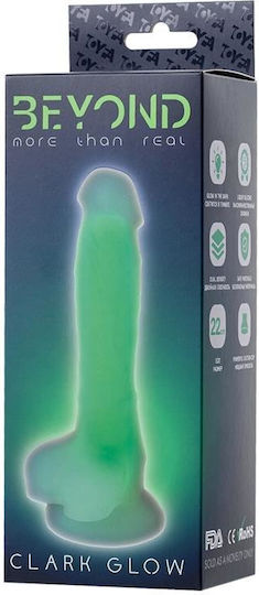 ToyFa Clark Glow Ρεαλιστικό Dildo με Όρχεις και Βεντούζα Πράσινο